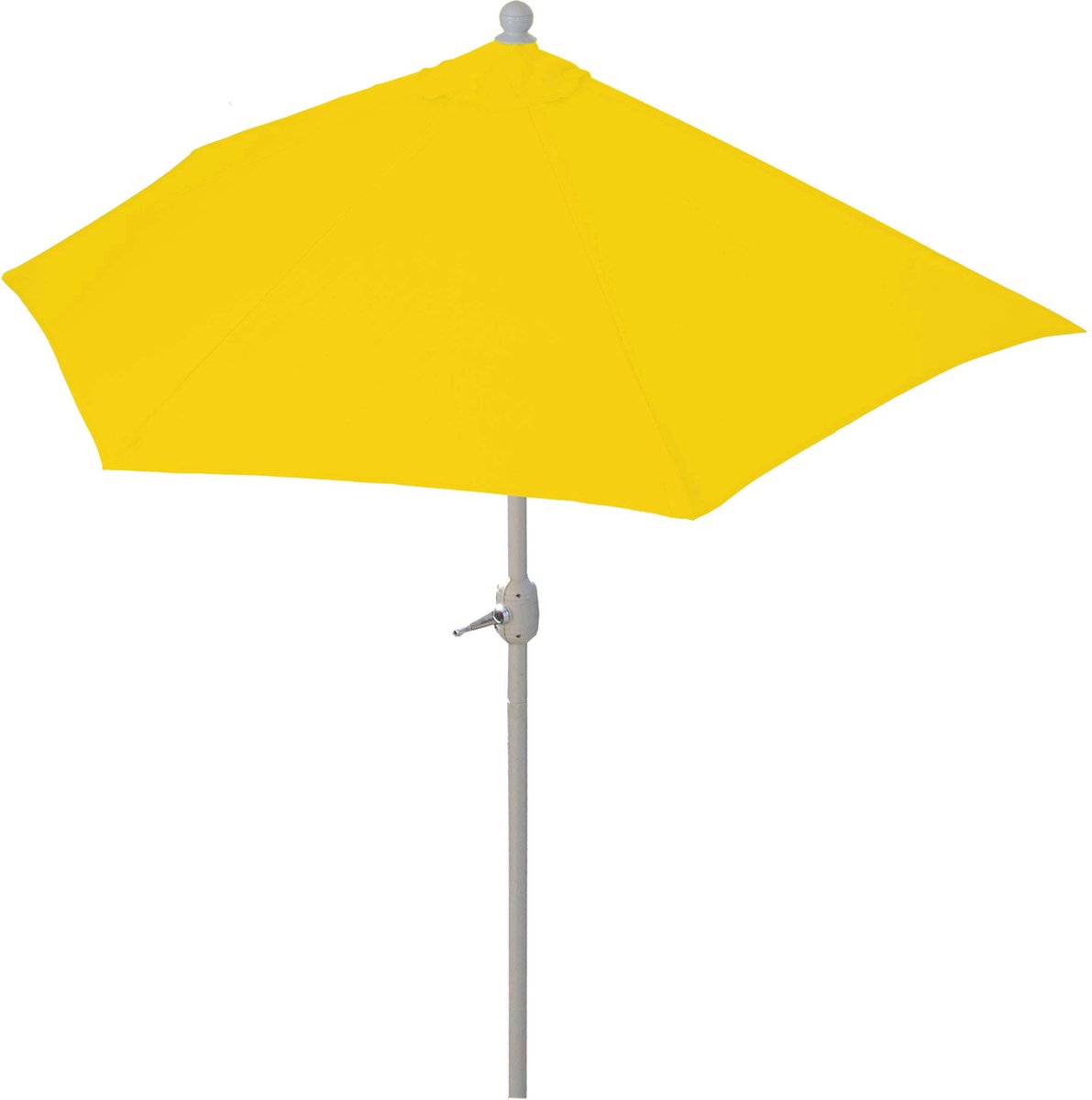 Parasol halfrond Parla, halfparasol balkonparasol, UV 50+ polyester/aluminium 3kg ~ 270cm geel zonder voet