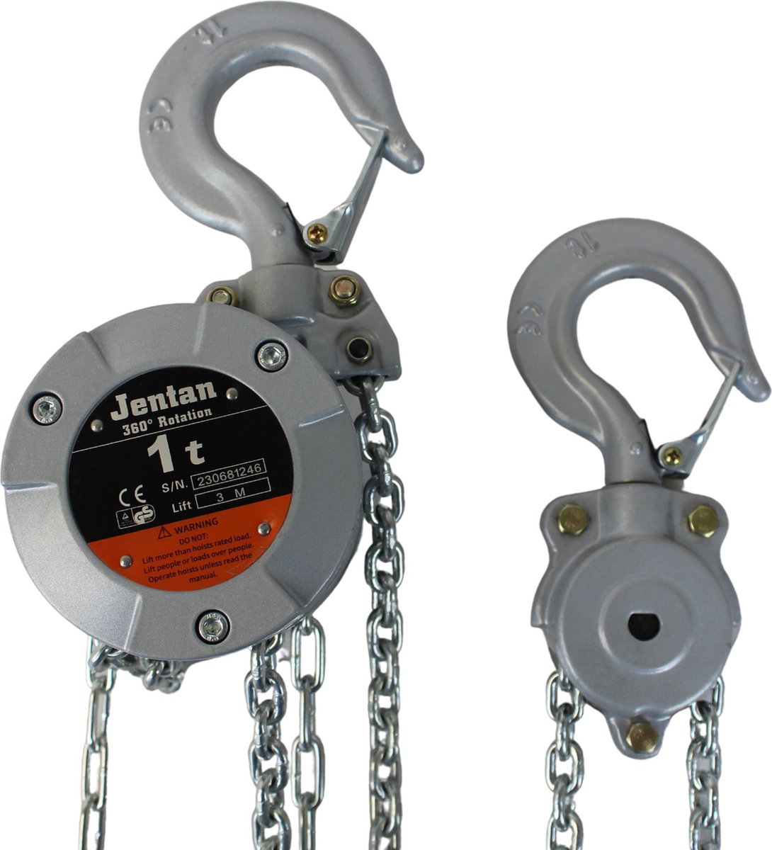 Jentan JTVX-010 - Kettingtakel - Werklast 1 Ton - Hijshoogte 3M - Aluminium