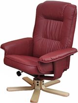 Cosmo Casa Ontspanningsstoel TV-Stoel fauteuil zonder kruk - Kunstleer - Bordeaux