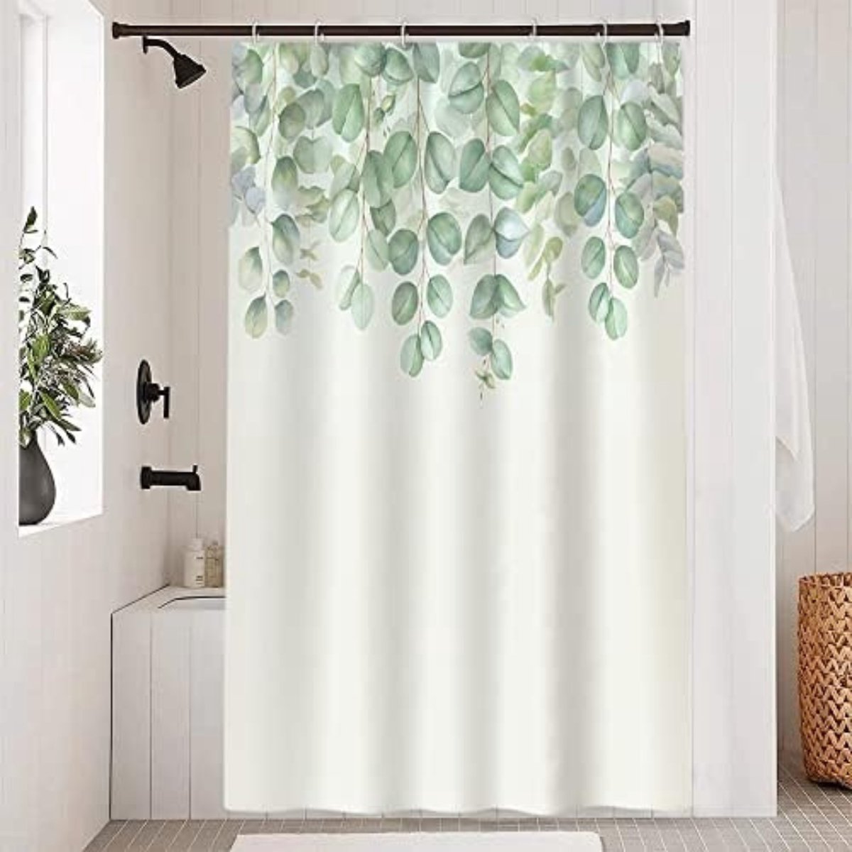 Rideau de douche 120 x 200 cm textile Blanc - SEALSKIN