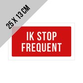Pictogram/ sticker | "Ik stop frequent" | 25 x 13 cm | Autosticker | Koerier | Leveringen | Bezorgdienst | Postbedeling | Parcels | Koerierdienst | Werkverkeer | Veilig op de weg | Verkeer | 2 stuks