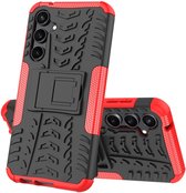 Coverup Rugged Kickstand Back Cover - Geschikt voor Samsung Galaxy S23 FE Hoesje - Rood