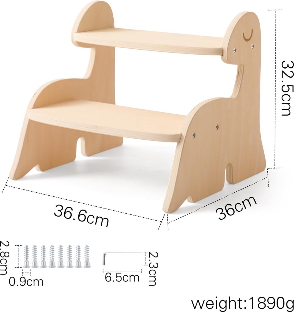 Houten montessori leertoren ® houtkleur