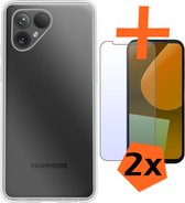Hoesje Geschikt voor Fairphone 5 Hoesje Siliconen Cover Case Met 2x Screenprotector - Hoes Geschikt voor Fairphone 5 Hoes Back Case - Transparant