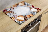 Inductiebeschermer - Kerstontbijt - 80x52 cm - Inductiebeschermer - Inductie Afdekplaat Kookplaat - Inductie Mat - Anti-Slip - Keuken Decoratie - Keuken Accessoires