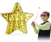 Relaxdays Pinata ster - goud - zelf vullen - piñata - kerst pinata - verjaardag