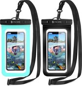 Coque de téléphone étanche [7 pouces, lot de 2] Coque de protection contre l'eau pour téléphone portable IPX8 Double fermeture sous-marine pour iPhone 12 11 Pro XS Samsung Galaxy S9+ et autres smartphones