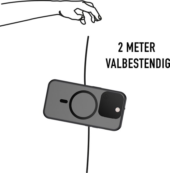 Valenta x Spy-Fy - Coque iPhone 15 Pro avec caches d'appareil photo à l'avant et à l'arrière | Protège votre vie privée et vos Caméras | Valenta Étui de confidentialité Smokey Zwart