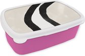 Broodtrommel Roze - Lunchbox Abstract - Lijn - Design - Pastel - Brooddoos 18x12x6 cm - Brood lunch box - Broodtrommels voor kinderen en volwassenen