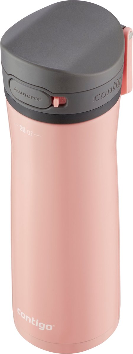 Contigo Jackson Chill drinks bottle, large BPA-free stainless steel water bottle, 100 % leakproof, keeps drinks cool for up to 24 hours; insulated bottle for sports, cycling, jogging, hiking, 590 ml | Pink Lemonade thumbnail 3
