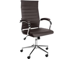 CLP Mollis Bureaustoel - Ergonomisch - Voor volwassenen - Echt leer - koffie