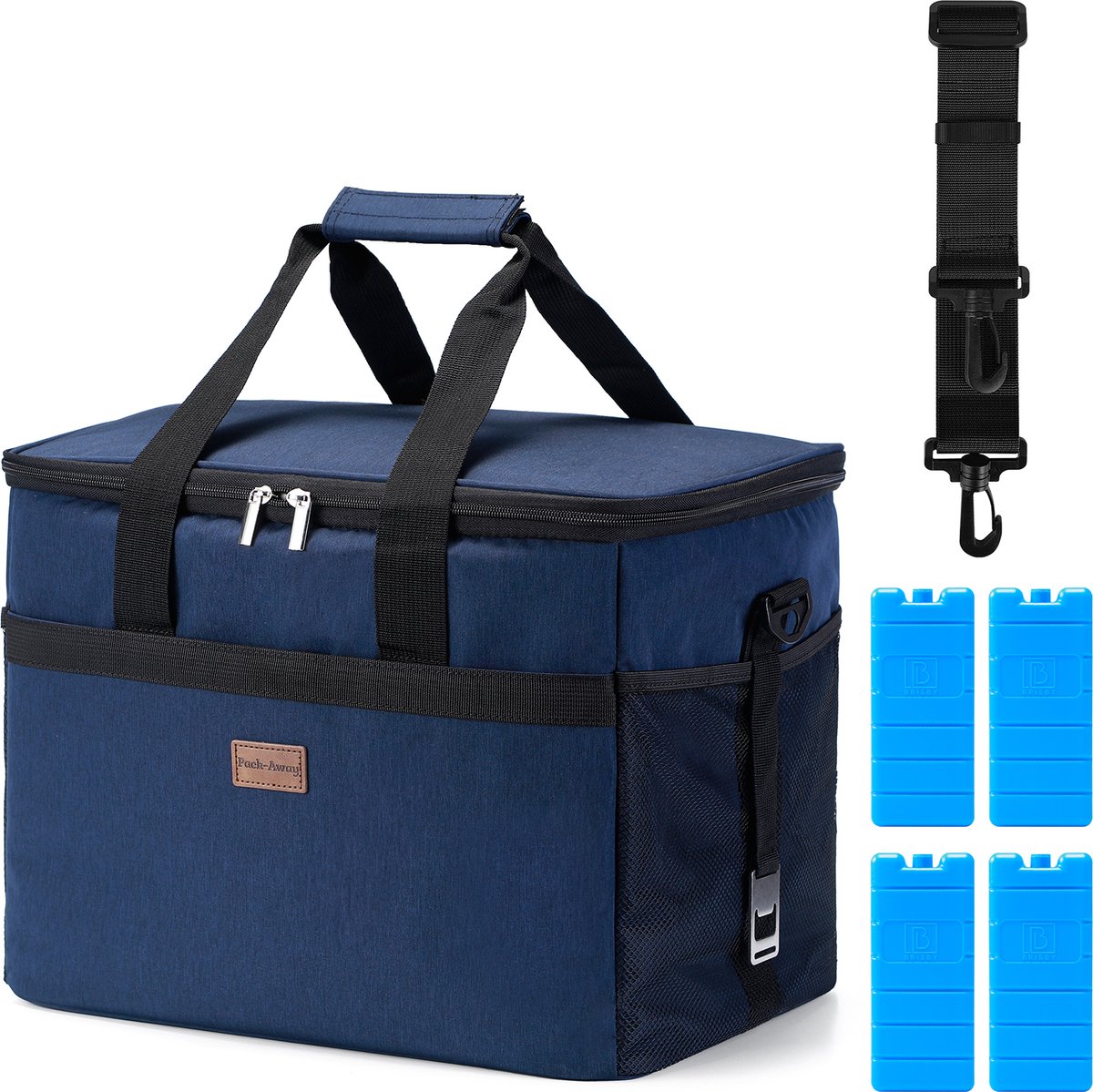 Packaway 4 Laags Geïsoleerde Koeltas - Lunchtas 30 liter - Blauw