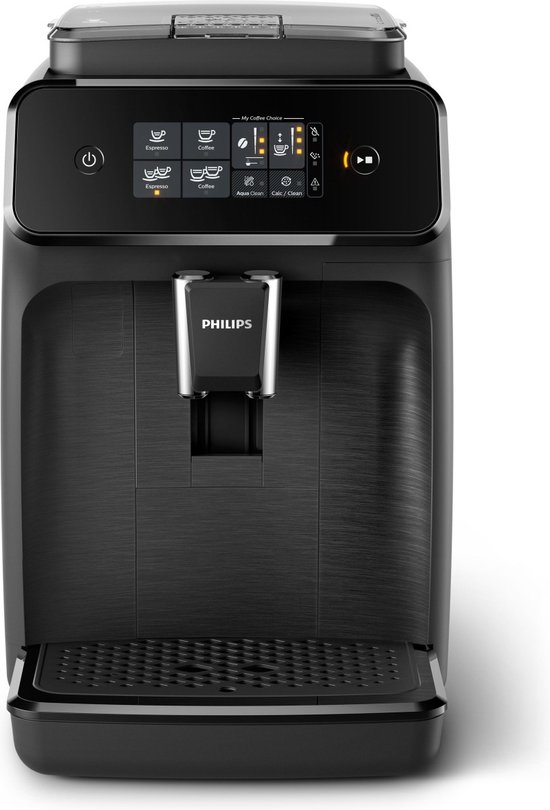 Philips series 1200 - Volautomatische Espressomachine - Keramische molen - AquaClean - 15 Bar - 1,8 L inhoud - Koffiemachine met bonen - Mat Zwart - EP1200/00