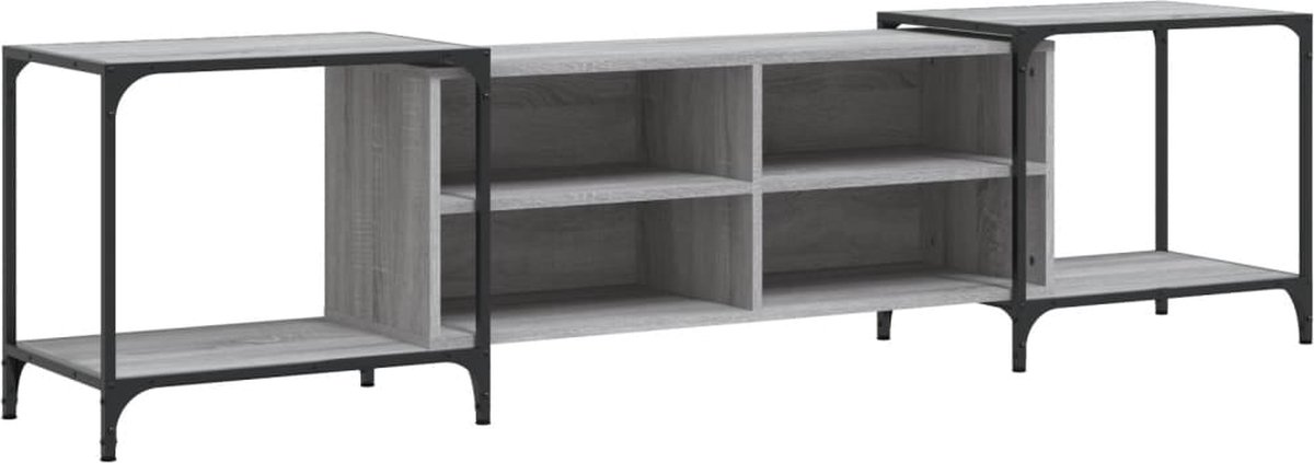 vidaXL - Tv-meubel - 203x37x50 - cm - bewerkt - hout - grijs - sonoma - eikenkleurig