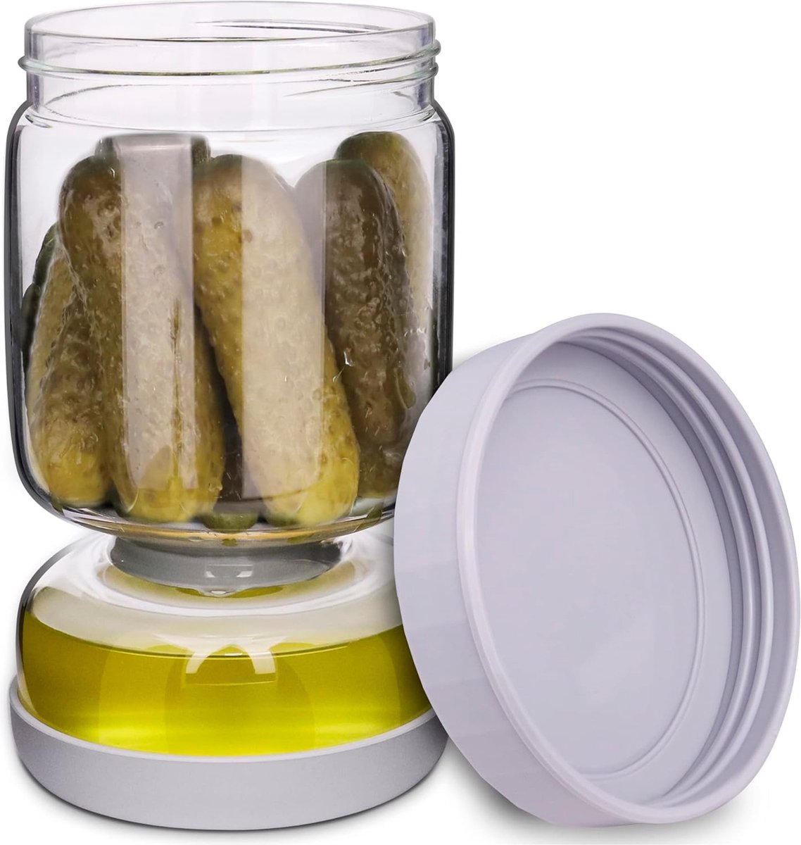Pot à cornichons, bocaux Mason en verre, récipient de stockage pour  passoire à cornichons, support de récipient de stockage pour passoire à  cornichons