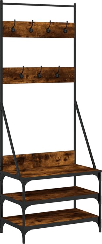 vidaXL Kledingrek met schoenenrek 70x34x184 cm zwart