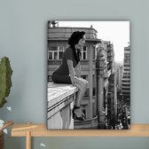 Canvas schilderij - Madrid - Architectuur - Spanje - Vrouw - Foto op canvas - 30x40 cm - Canvasdoek - Woonkamer decoratie