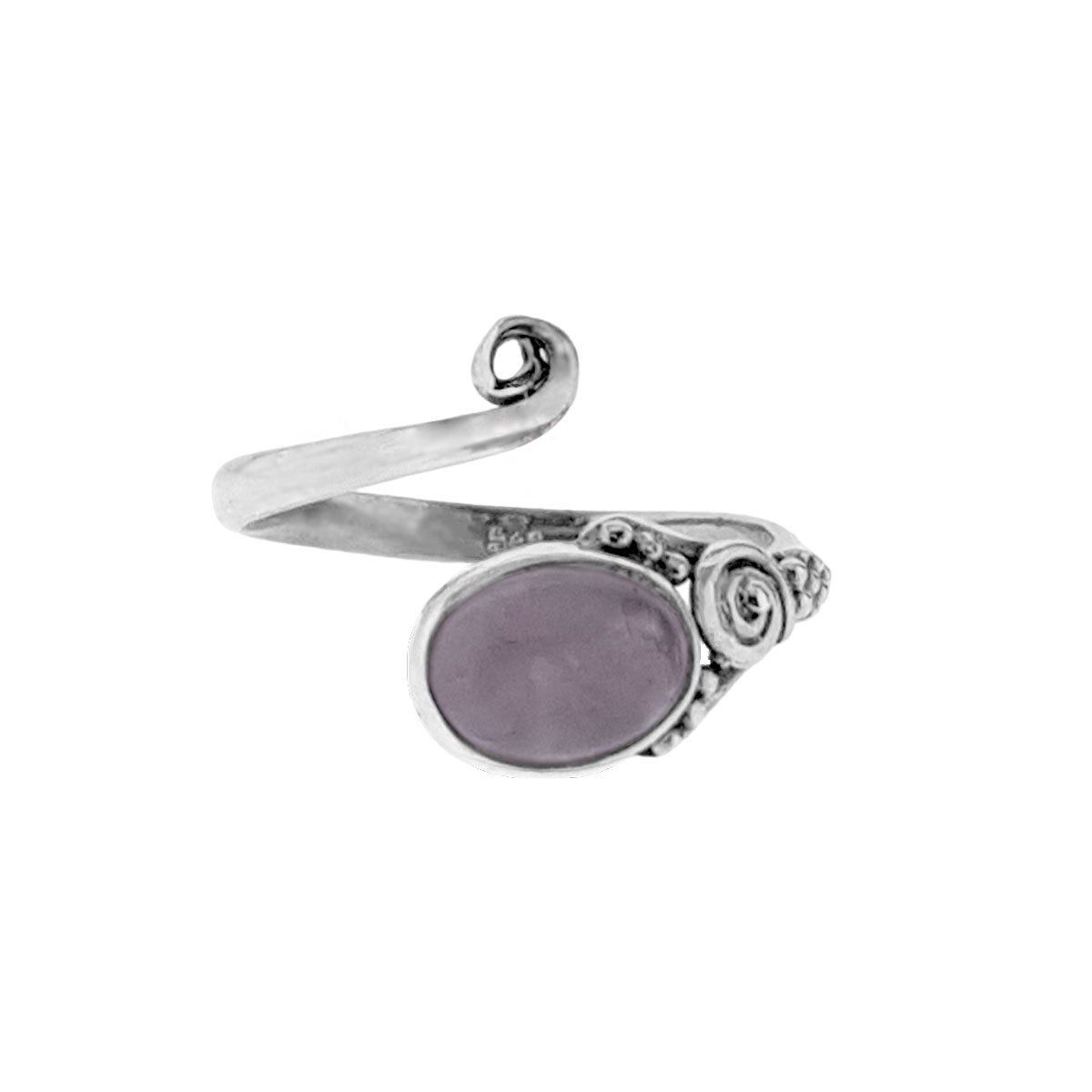 Jewelryz | Kayra | Ring 925 zilver met rozenkwarts edelsteen | Verstelbaar in maat |