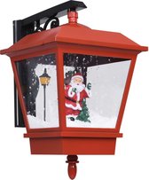 vidaXL - Kerstwandlamp - met - LED-lampjes - en - kerstman - 40x27x45 - cm - rood