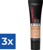 L’Oréal Paris Infaillible 32H Matte Cover Foundation - 175 - Foundation met een volledige dekking en een matte finish - 30 ml - Voordeelverpakking 3 stuks