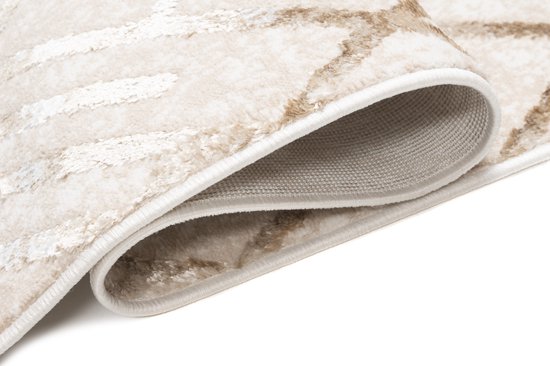 Tapiso Crystal Runner Tapis Tapis Beige à Poils Courts Taille - 80x250