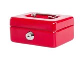 Geldkist (Money box) met sleutel, L11 x B8 x H5 cm - Rood