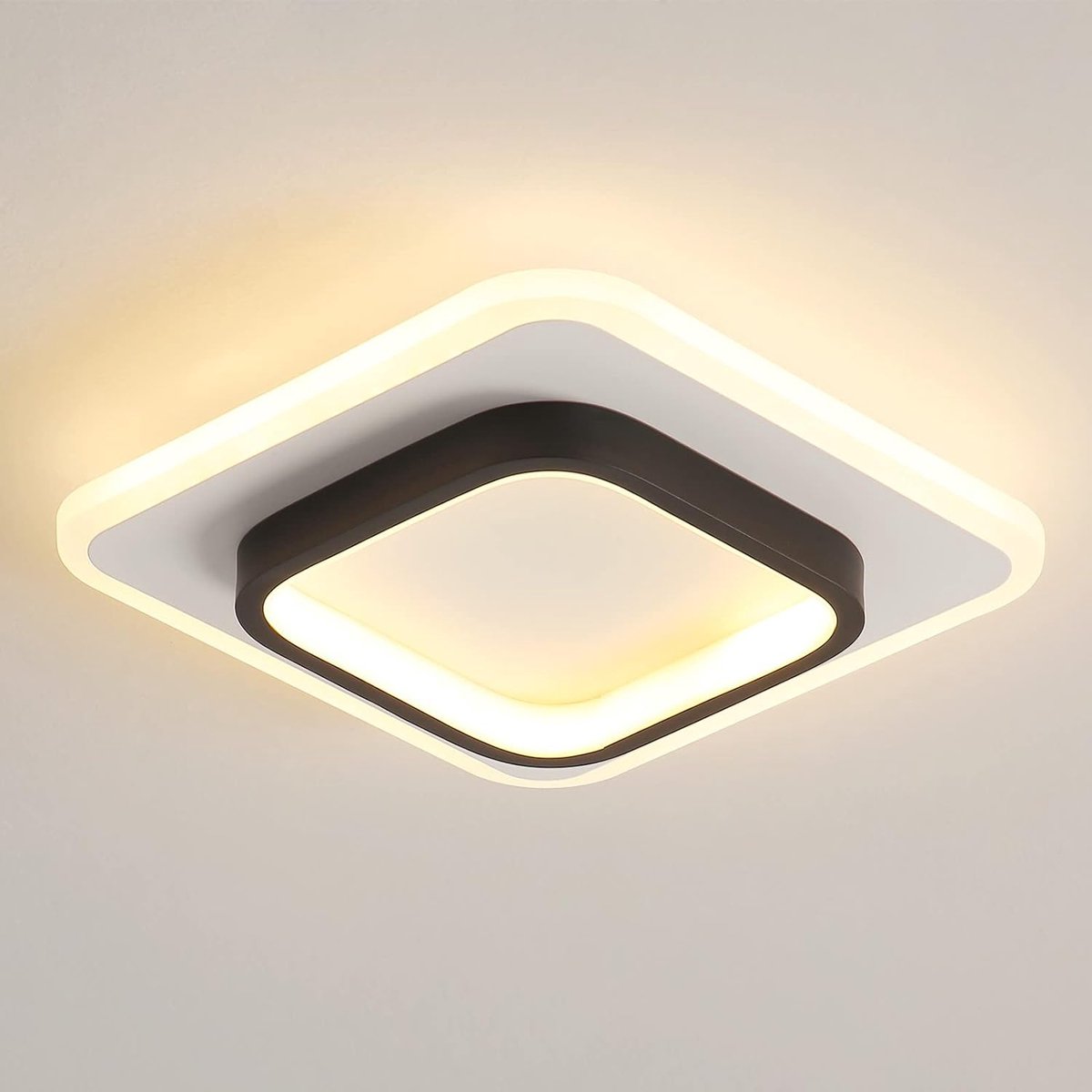 GOECO-Plafondlicht-LED-21W-3000K-24CM-Zwart+Wit-Wit heet