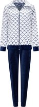 Rebelle dames huispak fleece - maat 46 - Glans waaiers - marine
