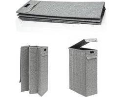 50L Smalle Wasmand met Deksel - 20x40x60 Nis Wasbox - Wasverzamelaar - Opvouwbare Badkamer Mand