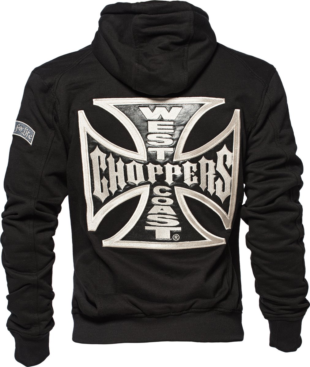WCC West Coast Choppers Hoodie Cross Panel Zip Black-L