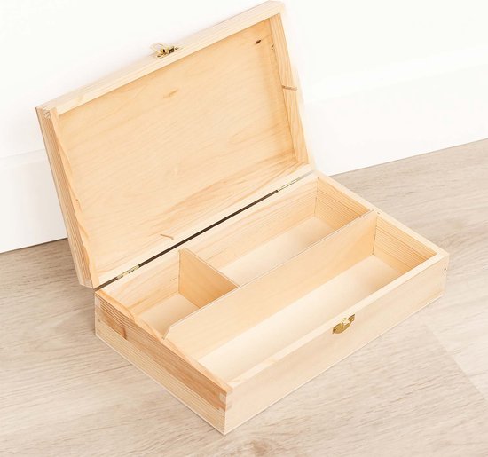 Houten kistje 'Mia' Regenboog - Tekenkist - Herinneringsdoos - Kraamcadeau - Knutseldoos - Memorybox - Baby - Geboorte — afbeelding 2