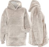 Unique Living - Kids Oversized hoodie/plaid met mouwen - 75x63cm - Chateau grey - Grijs