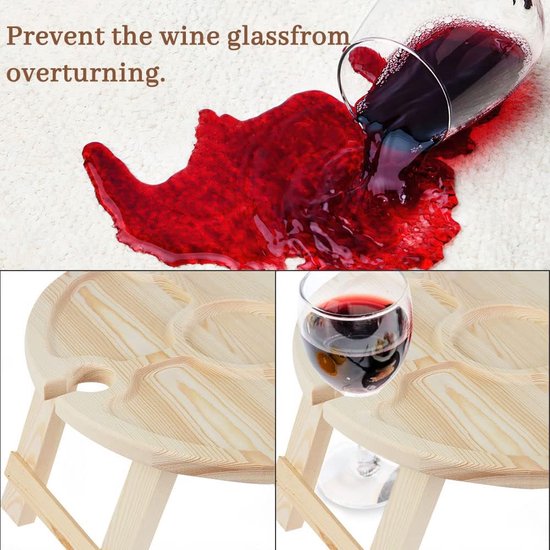 Draagbare Picknick Wijntafel - Compact & Lichtgewicht voor Buiten - Belleza