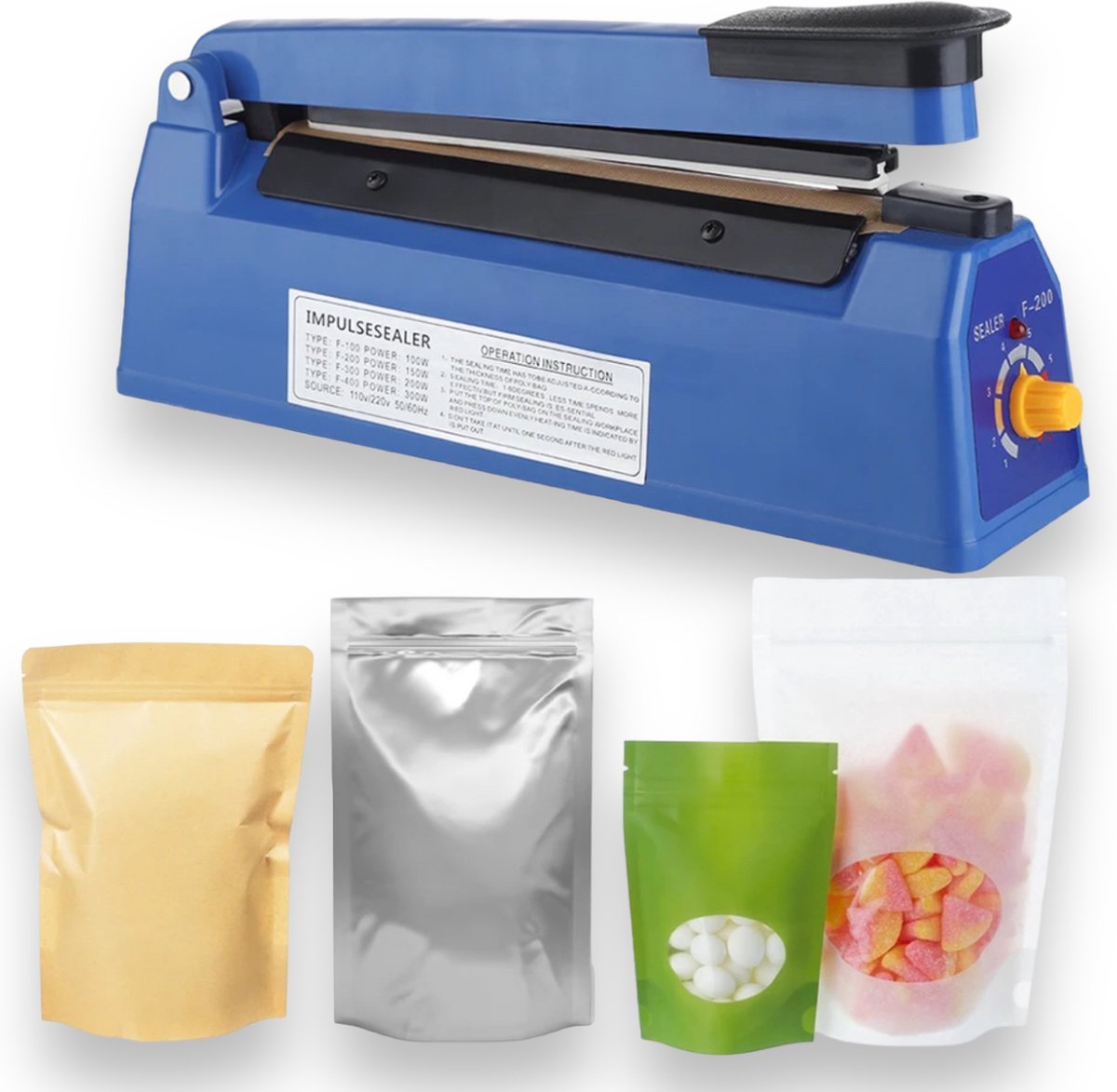 De Hitte Sealer 25cm is een praktisch hulpmiddel voor het afdichten van verschillende Zakken