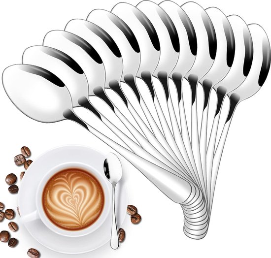 Coffee Spoons, Stainless Steel, Small Spoon Set, 12 cm Espresso Spoon