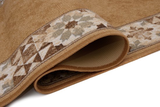 Tapiso – tapis de couloir en caoutchouc antidérapant, marron, Beige, pour couloir Oriental, salon, taille 80x100