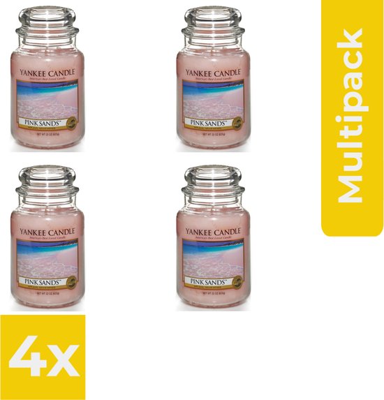 Yankee Candle Large Jar Geurkaars - Pink Sands - Voordeelverpakking 4 stuks