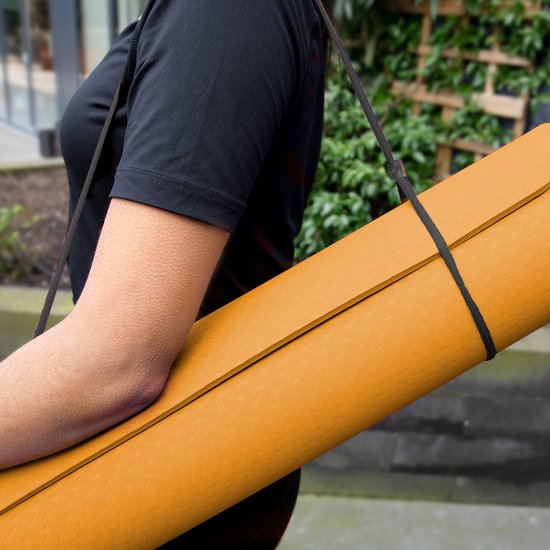 Rubbermagazijn - Yogamat - Oranje - 183x61cm - Fitnessmat - Dikte 6mm van Rubbermagazijn — afbeelding 2