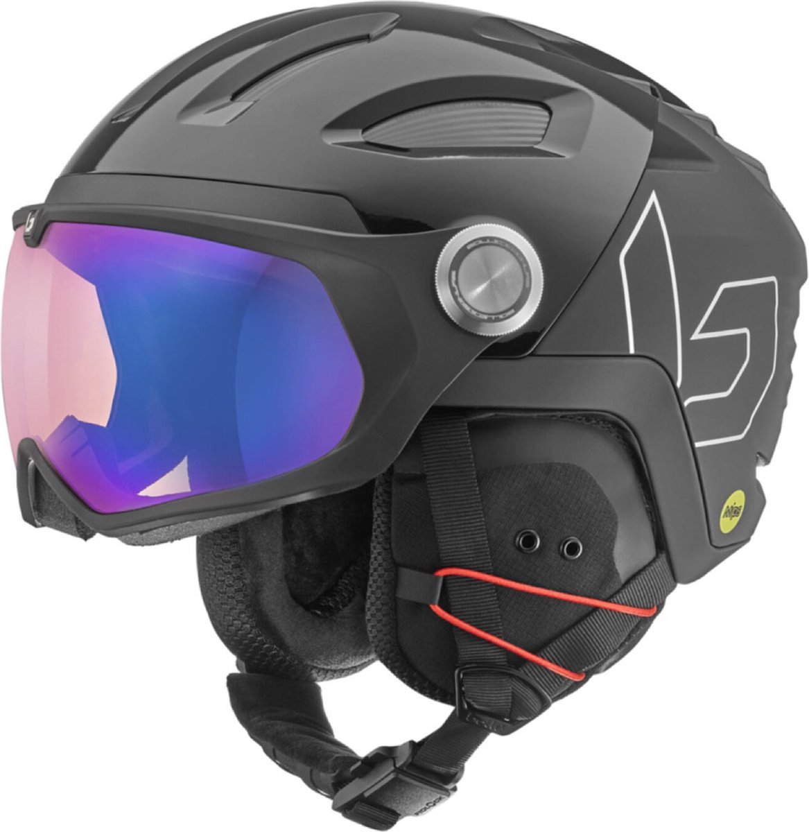 Bollé V-Ryft Pure Casque de ski avec visière 2023, Photochromique Blue  Cat.1-3 - Noir