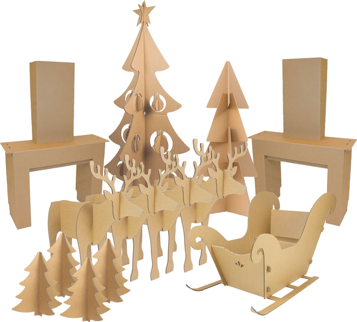 Kartonnen Kerst feestpakket - Groot kerstpakket - Cadeau van Duurzaam Karton - KarTent