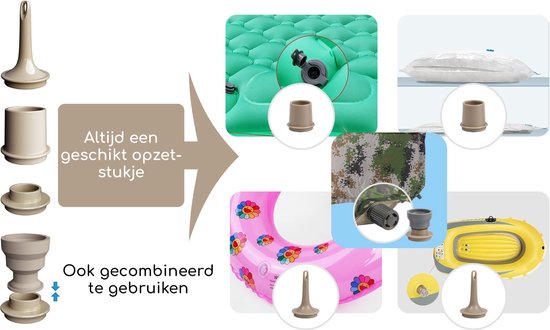 Hikr® Automatische opblaaspomp - Luchtbedpomp - Mobiele oplader & powerbank - 4,8kPA/0,7PSI - Ultra Lichtgewicht & Compact - Pomp luchtbed & zwembad - Outdoor - Hiking & Wandelen van HI — afbeelding 3