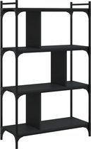 vidaXL Bibliothèque - Bibliothèques - Étagère - Bibliothèque à 4 niveaux 76x32x123 cm bois traité noir
