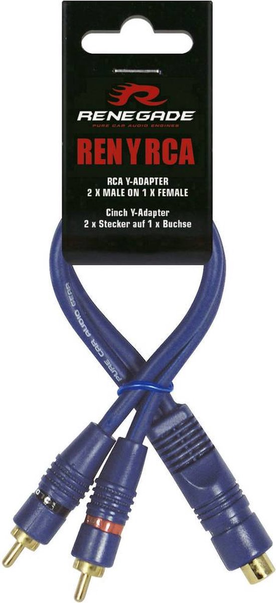 Renegade RENYRCA Y-cinchkabel 25.00 cm [2x Cinch-stekker - 1x Cinch-koppeling]