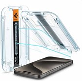 Spigen Glass Met Montage Frame EZ FIT 2 Pack Screenprotector voor iPhone 15 Pro Max - Transparant