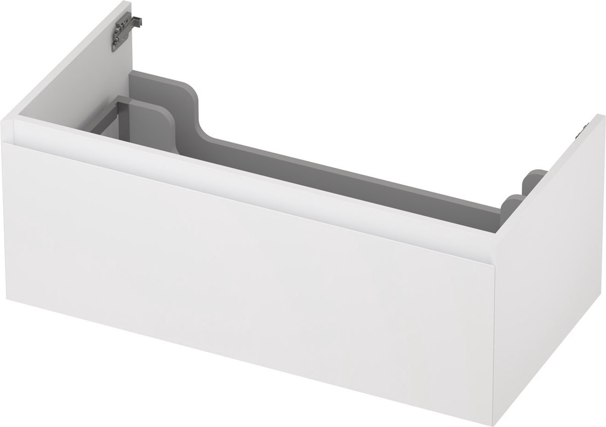 INK® wastafelonderkast 1 lade greeploos gelakt 70x45x35cm, mat wit
