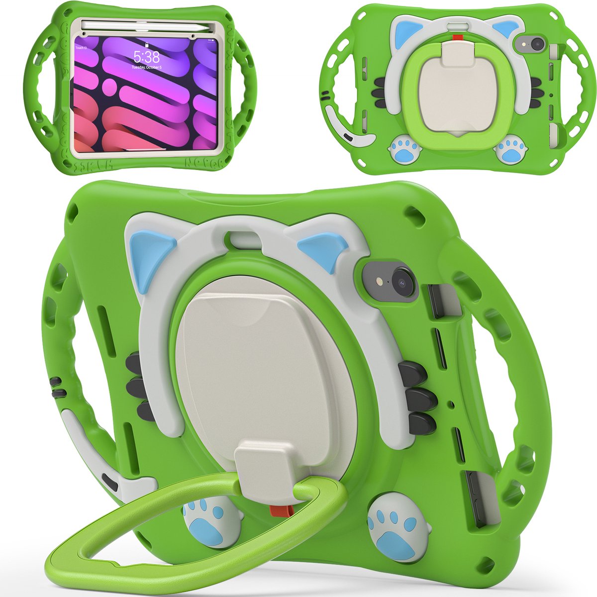 iPad Mini 6 Kinder Hoes 8.3 (2021) - Kids Case - iPad Hoes - Groen