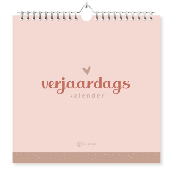 Fyllbooks - Verjaardagskalender - Kalender Verjaardagen - Roze - 13 Pagina's