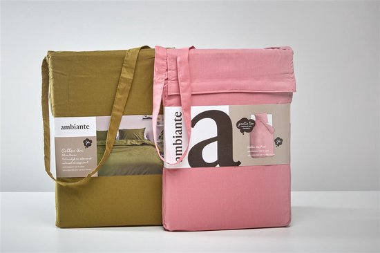 Ambiante Cotton Uni dekbedovertrek - Eenpersoons - 140x200/220 cm - Groen van Ambiante — afbeelding 2