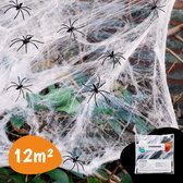 Spinnenweb Halloween Decoratie - 12m2 Groot - Met 6 Nep Spinnen - Halloween Decoratie - Halloween Versiering