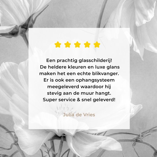 MuchoWow® Peinture sur verre 20x20 cm - Peinture sur verre acrylique - Nature morte - Fleurs - Zwart et blanc - Coquelicot - Botanique - Photo sur verre - Décoration murale salon - Décoration murale chambre - Peintures